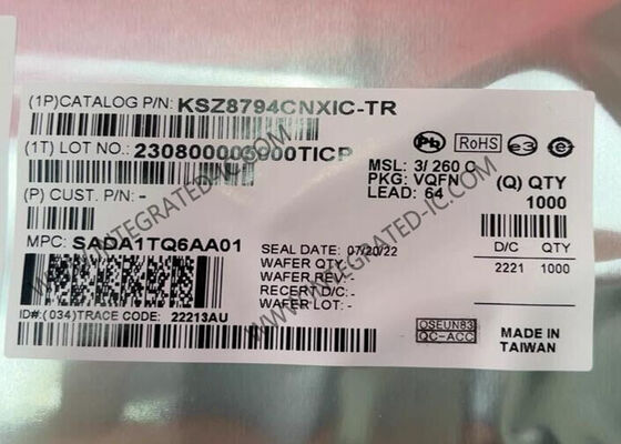 KSZ8794CNXIC Ethernet IC 4-Port Managed Ethernet Switch Chip dalam Paket QFN-64