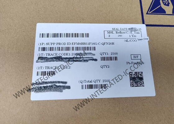 Mikrokontroler EFM8BB51F16G-C-QFN20R MCU Otomotif CIP-51 8051 Busy Bee Paket 20-QFN