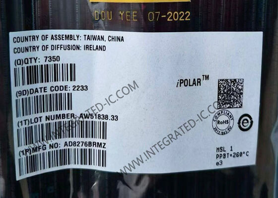 Chip Sirkuit Terpadu AD8276BRMZ Penguat Perbedaan Unity-Gain 550kHz MSOP-8