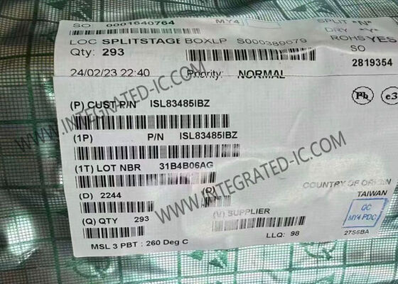 ISL83485IBZ Chip Sirkuit Terpadu 10Mbps Setengah Dupleks RS-485/RS-422 Transceiver SOIC-8