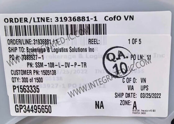 SSM-108-L-DV-P-TR Konektor 0.100" Pitch Soket PCB Strip 16POS Konektor Papan Ke Papan