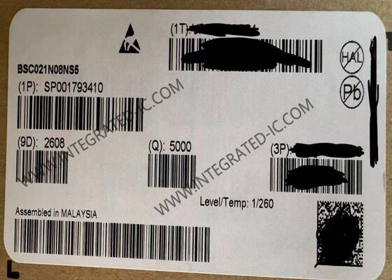 BSC021N08NS5 80V N-Channel OptiMOSTM Power MOSFET Transistor dengan arus pembuangan terus menerus 226A dalam paket SuperSO8