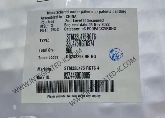 STM32L475RGT6 Mikrokontroler MCU Berkinerja Tinggi dengan 1Mbyte Flash Memory