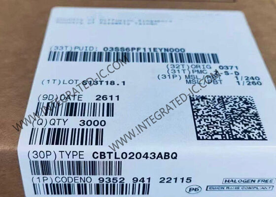 CBTL02043ABQ Chip Sirkuit Terpadu 3.3V Multiplexer/Demultiplexer Switch dengan Bandwidth 10GHz dan Fungsi Dua Arah dalam Paket DHVQFN20