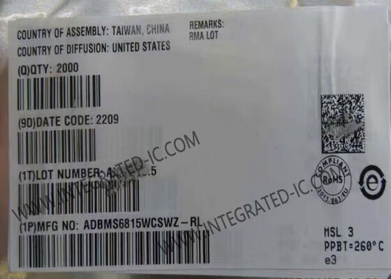 Chip Sirkuit Terpadu ADBMS6815WCSWZ Monitor Baterai Multisel 12 Saluran