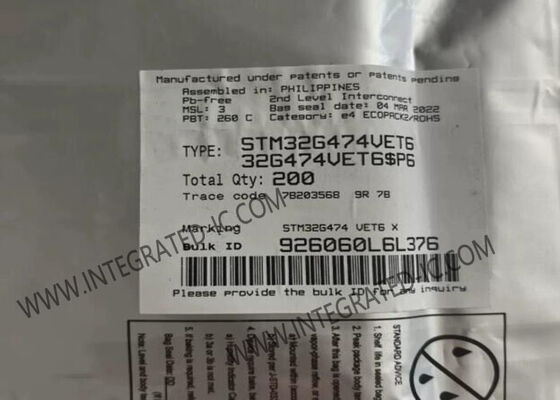 Mikrokontroler MCU STM32G474VET6 Chip Mikrokontroler 100LQFP Kinerja Tinggi