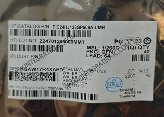 PIC24HJ128GP506A-I/MR 40MIPS 16-Bit Microcontroller MCU QFN-64 Microcontroller IC for Industrial Control