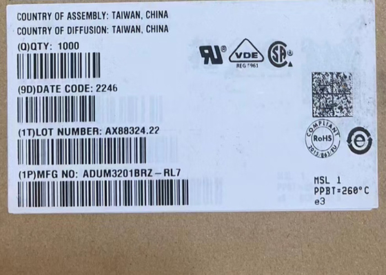 Chip Sirkuit Terpadu ADUM3201BRZ Digital Isolator 8SOIC Dual Channel 10Mbps