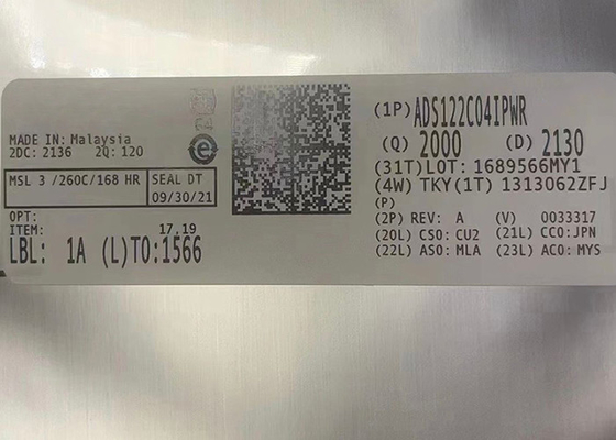 Chip Sirkuit Terpadu ADS122C04IPWR 4 Channel Analog Ke Digital Converter 16TSSOP
