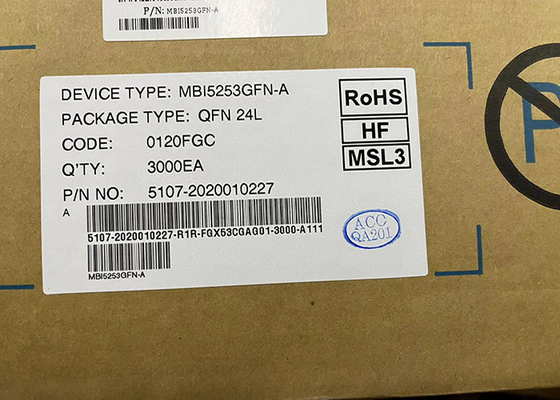 16 Saluran MBI5253GFN-A PWM Driver LED Arus Konstan 24QFN Chip Sirkuit Terpadu