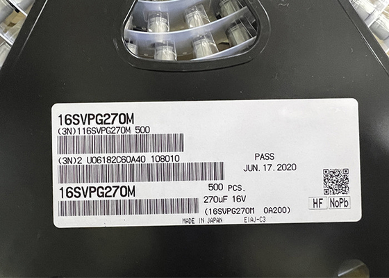 16SVPG270M Chip Sirkuit Terpadu Aluminium Polimer Kapasitor 270µF Radial SMD