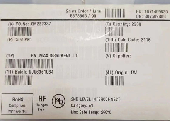 Chip Sirkuit Terpadu MAX98360AENL Amplifier Audio Kelas D 1 Saluran 9-XFBGA