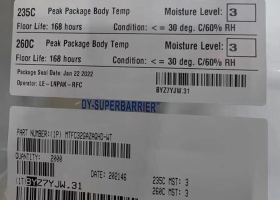 Memori IC Chip MTFC32GAZAQHD-WT 256Gbit FLASH - NAND Memori IC 153-VFBGA