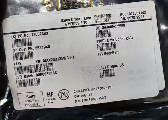 Chip Sirkuit Terpadu MAX20313EWC 500mA Untuk 6A Switch Batas Arus yang Disesuaikan