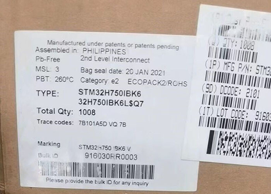 Kinerja Tinggi MCU STM32H750IBK6 Mikrokontroler IC 201UFBGA 32Bit Inti Tunggal