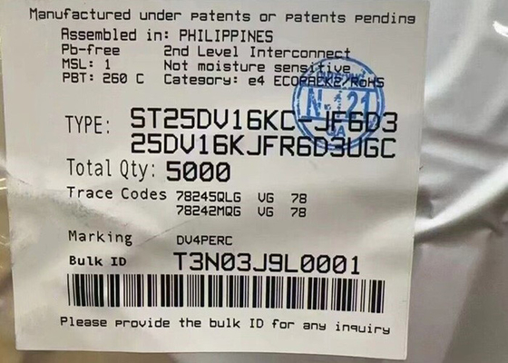 Chip Sirkuit Terpadu ST25DV16KC-JF6D3 13.56MHz RFID Transponder IC UFDFPN-12