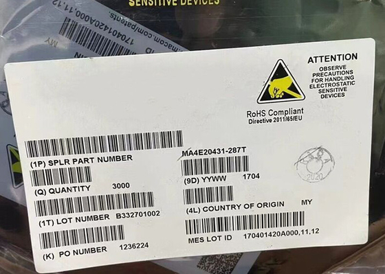 Chip sirkuit terintegrasi MA4E20431-287T Low Barrier RF Schottky Diode SOT-23 Paket