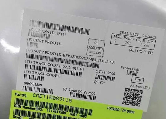 Modul Komunikasi Wireless EFR32BG22C224F512IM32-CR SoC Wireless Gecko Berkinerja Tinggi 2,4 GHz