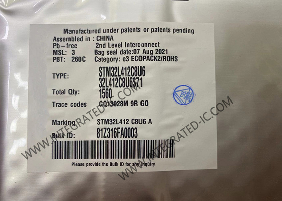 Mikrokontroler ARM MCU STM32L412C8U6 ARM Cortex M4 RISC 64KB Flash 48-UFQFPN