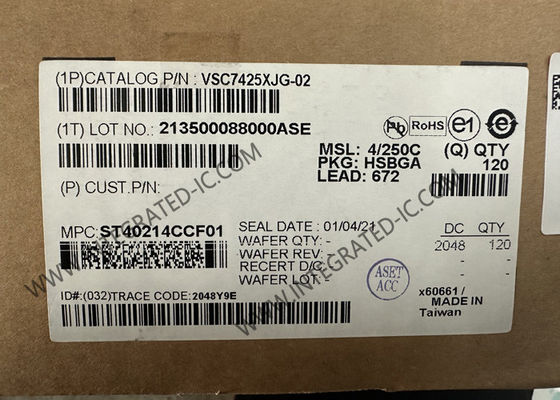 IC Ethernet VSC7425XJG-02 Sakelar Ethernet Layer 2 Terkelola 10 Port dengan 12 Transceiver BGA-672