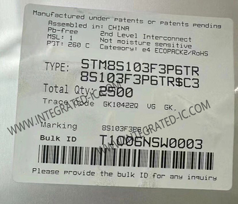 STM8S103F3P6TR Mikrokontroler MCU 16MHz Mainstream Access Line 8-Bit MCU TSSOP-20