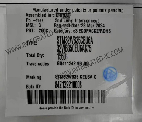 STM32WB35CEU6A Mikrokontroler MCU 2.4GHz Multiprotocol Wireless MCU 32-bit