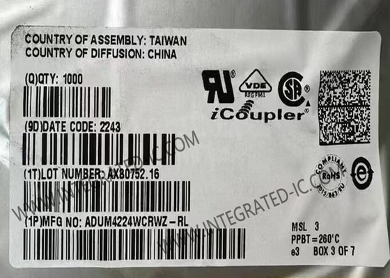 ADUM4224WCRWZ Integrated Circuit Chip 5kVrms Pengemudi Gerbang Half-Bridge yang Terisolasi