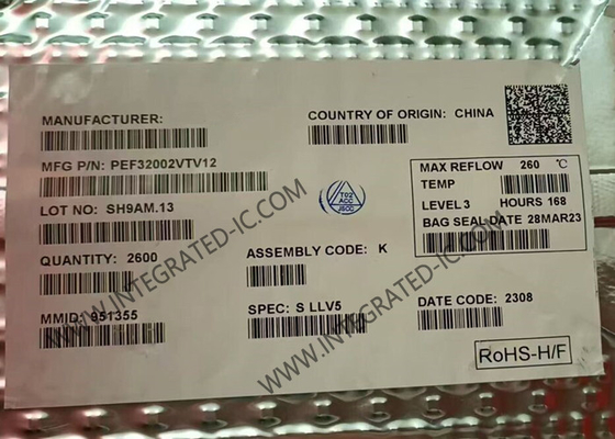 PEF32002VTV12 Chip Sirkuit Terpadu 144V CODEC DUAL-CHANNEL/SLIC VQFN-68