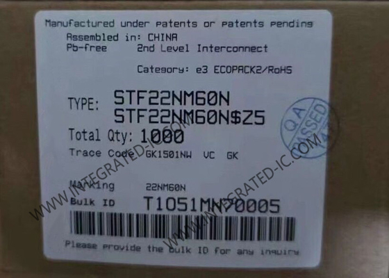 STF22NM60N Integrated Circuit Chip 600V MDmesh II Transistor MOSFET Daya Saluran N