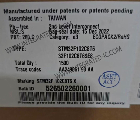 STM32F102C8T6 Mikrokontroler MCU 48MHz ARM Cortex M3 MCU Paket LQFP-48