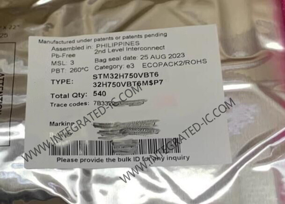 Paket 100-LQFP STM32H750VBT6 128KB Flash 1MB ARM Mikrokontroler-MCU