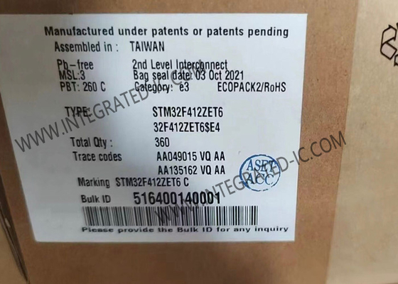 STM32F412ZET6 Mikrokontroler MCU 32Bit Single Core MCU 100MHz MCU tertanam LQFP144