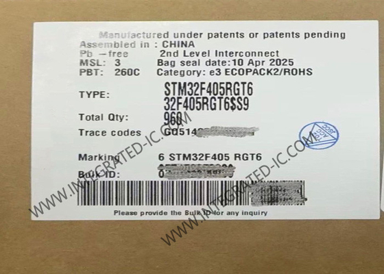 STM32F405RGT6 MCU LENGAN M4 32-Bit Single-Core 168MHz Mikrokontroler IC 64-LQFP
