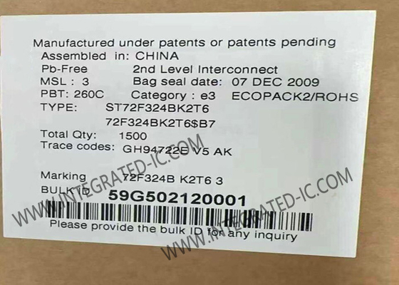 ST72F324BK2T6 Mikrokontroler MCU 8Bit ST7 Mikrokontroler IC 8MHz MCU tertanam