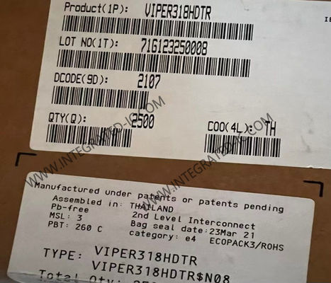 Viper318hdtr Sirkuit Terpadu Chip Hemat Energi Off-Line Konverter Tegangan Tinggi 16-Soic