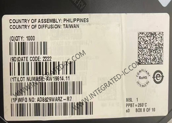 AD8629WARZ Chip Sirkuit Terpadu Arus Bias Op Amps SOIC8 Penguat Operasional