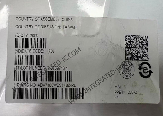 Chip Sirkuit Terpadu ADV7180WBST48Z Dekoder Video SDTV 10-Bit LQFP48 Chip IC