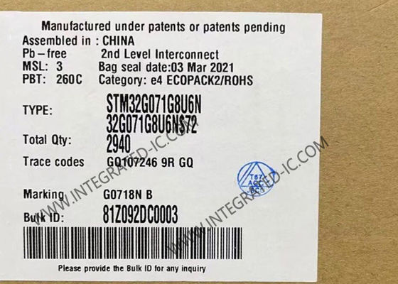 STM32G071G8U6N Mikrokontroler MCU 32Bit Mikrokontroler 64MHz STM32 Mainstream MCU
