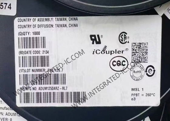 ADUM1250ARZ Chip Sirkuit Terpadu Hot Swappable Dual I2C Isolator 1Mbps Digital Isolator