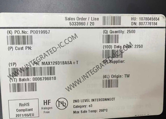 Chip Sirkuit Terpadu MAX12931BASA Dua Saluran Daya Rendah 3kVRMS Isolator Digital