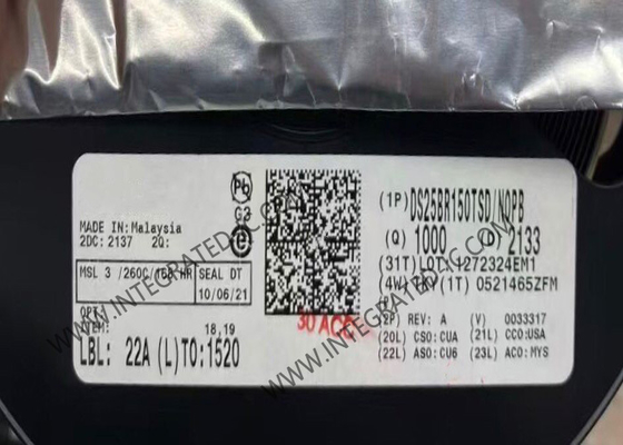 DS25BR150TSD Chip Sirkuit Terpadu Saluran Tunggal 3.125Gbps LVDS Buffer WSON-8