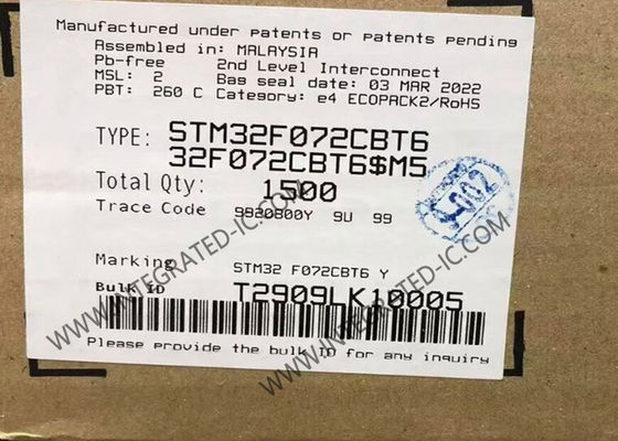 Mikrokontroler STM32F072CBT6 MCU Berkinerja Tinggi 32-bit 48 MHz ARM Cortex-M0