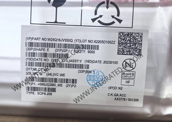 Chip IC Memori W25Q16JVSSIQ 3V 16Mbit Serial Flash Memory Dengan Dual/Quad SPI