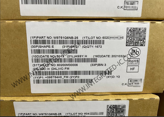 Memori IC Chip W9751G6NB-25 512Mbit Parallel SDRAM DDR2 Memori IC