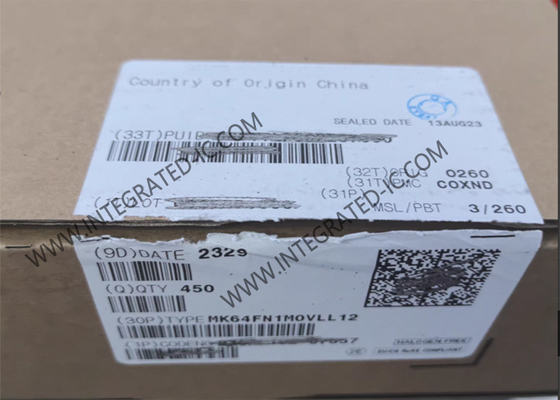 Mikrokontroler MK64FN1M0VLL12 MCU Inti Tunggal 120MHz Mikrokontroler IC LQFP100
