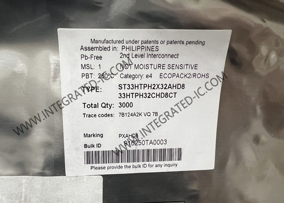 ST33HTPH2X32AHD8 Integrated Circuit Chip SPI Interface Long Term Evolution Perangkat TPM 2.0