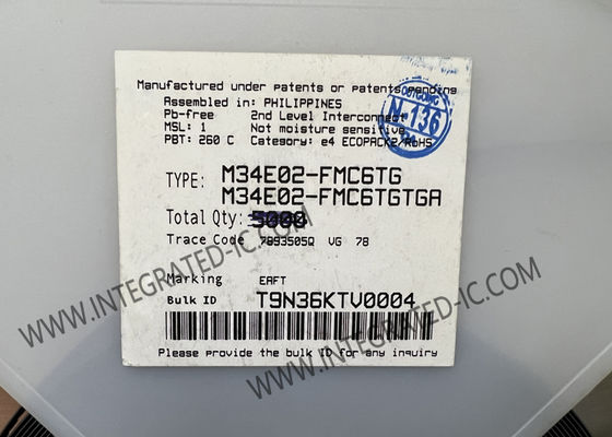M34E02-FMC6TG Chip IC Memori 2-Kbit SPD EEPROM untuk Modul DRAM
