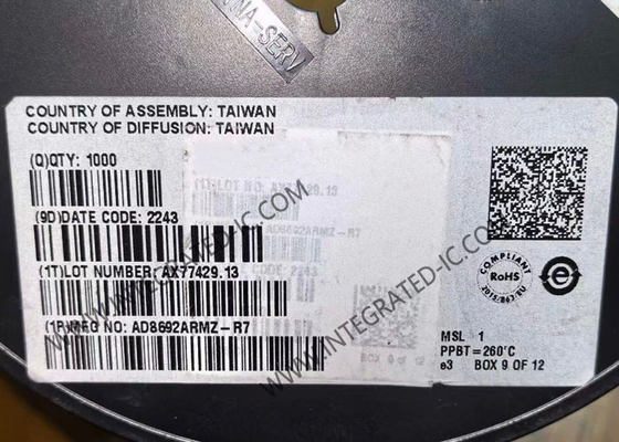 AD8692ARMZ Integrated Circuit Chip Biaya Rendah Kebisingan Rendah CMOS RRO Operational Amplifier