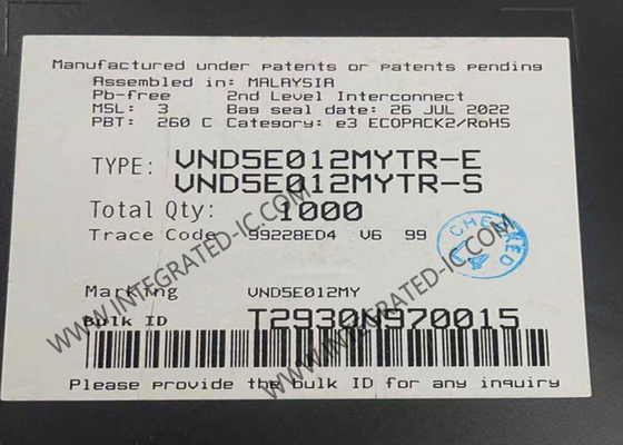 VND5E012MYTR Chip Sirkuit Terpadu 52A Penggerak Sisi-Tinggi Saluran Ganda PowerSSO-36