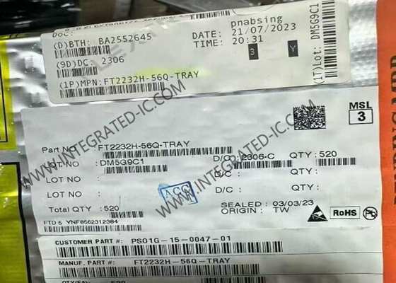 Chip Sirkuit Terintegrasi FT2232H-56Q 70mA Dual High Speed USB Controller VQFN56